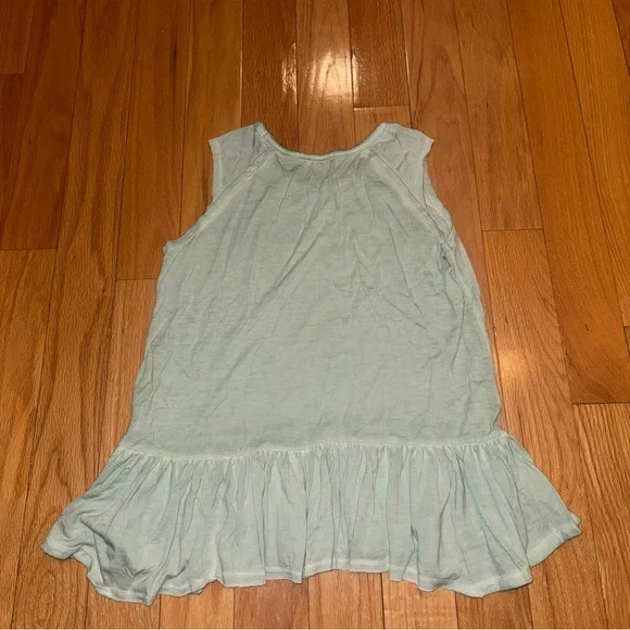 Mint Green Sleeveless Ruffle Hem Top - Picture 7 of 7